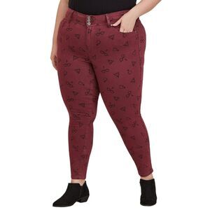Torrid Plus Size 28 Jeans Harry Potter Jegging Super Soft Wine‎ Print NWT 1358